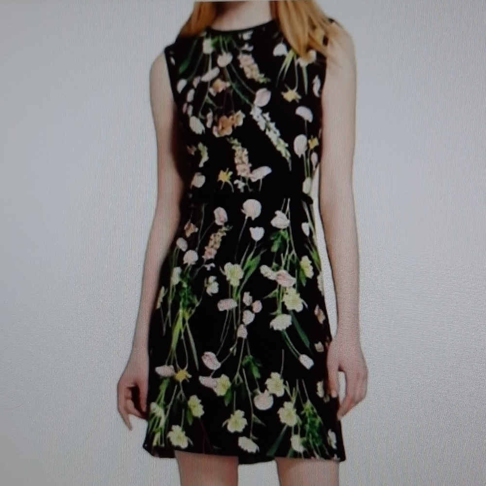 Victoria Beckham Target Black Floral Shift Dress S